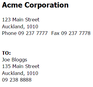 Acme Corporation Invoice