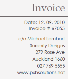 PXB Solutions Invoice
